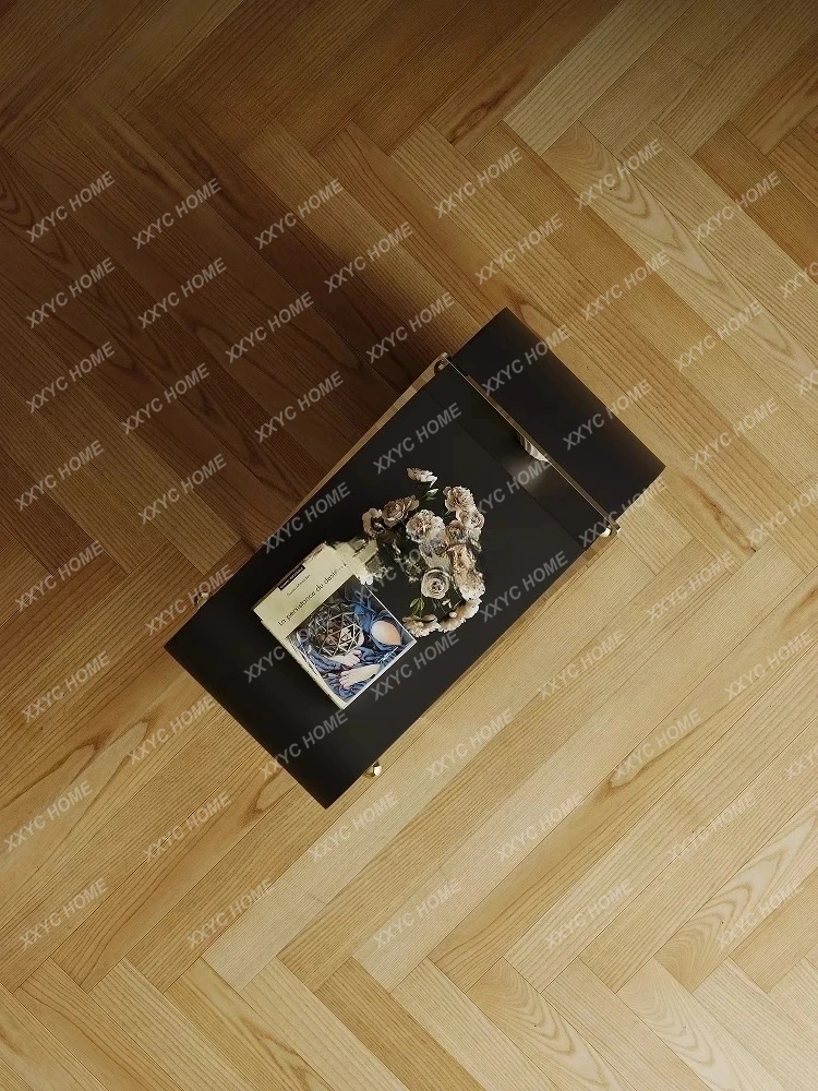 Wabi Sabi Wind Black Sofa Side Table Living Room Simple Modern Small Coffee Table