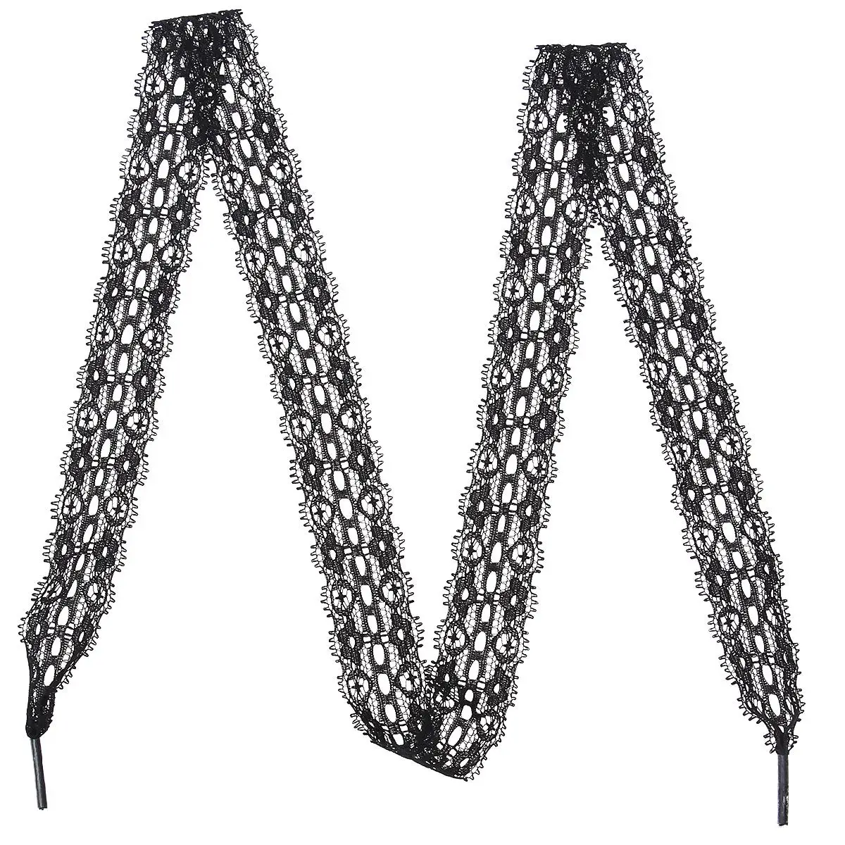 Dress Shoe Laces White Ribbon Floral Pattern Trim Shoelace Personality Black Elastic Shoelaces