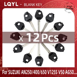 12Pcs Black Key Replace Uncut Keys For SUZUKI Magnet Anti-theft lock AN250 AN400 AN650 Burgman Sj50 V125S G V50 AG50 60Single