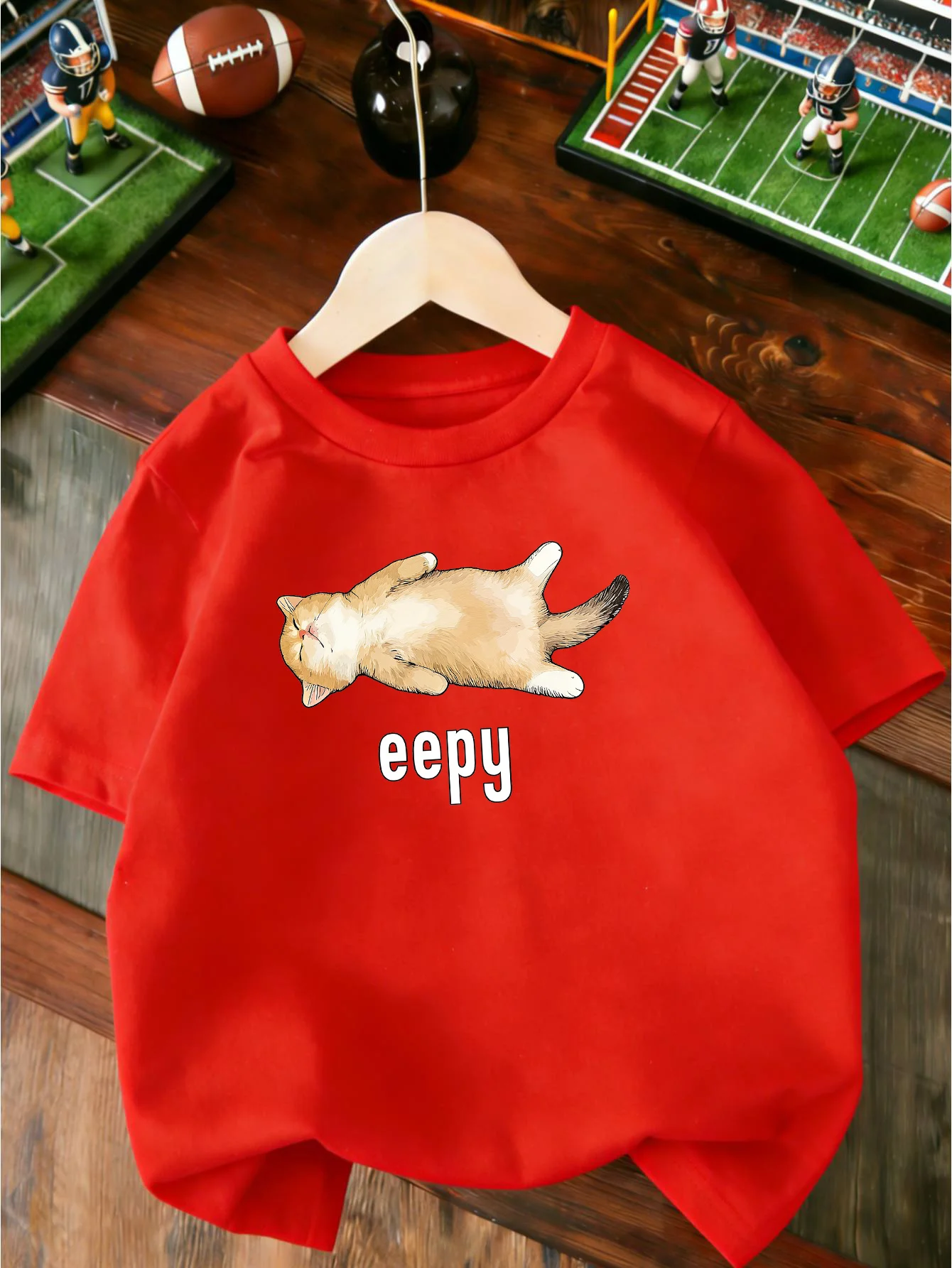 Cute Sleepy Lying Orange Cat Eepy Lovely Kitty Animal Graphic Print T Shirt Boys Girls Kids Short Sleeve Casual Daily Tees