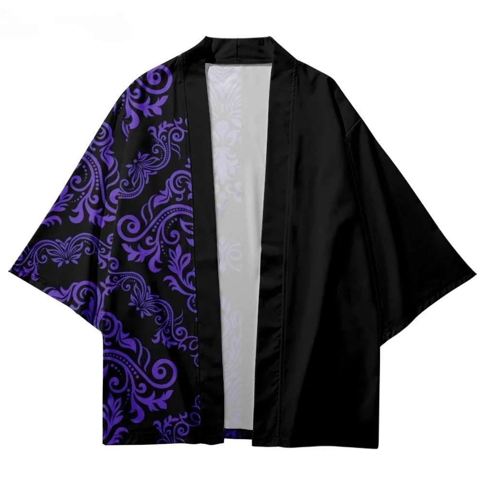 Kimono com estampa tradicional para homens e mulheres, cardigan casual, camisas cosplay, harajuku, samurai japonês superdimensionado haori, moda streetwear