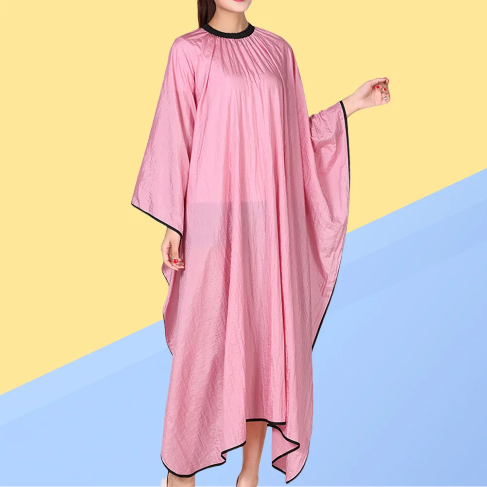 Exquisite Hairdressing Cape Practical Haircut Cape Hair Cutting Cloak Haircut Gown for Men Women (Pink)