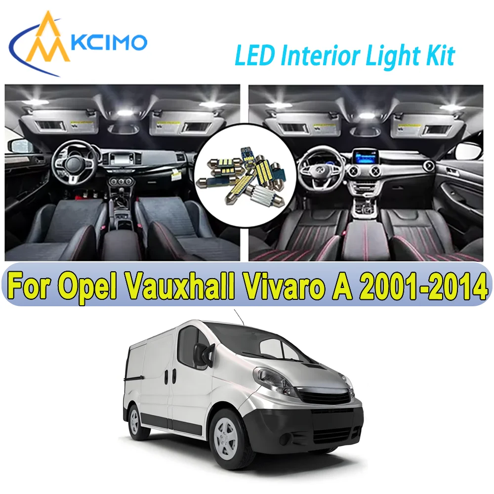 

New Light Bulb For Opel Vauxhall Vivaro A (2001-2014) Premium Bright LED Interior Dome Map Trunk Light Kit Car Led Lamps Canbus