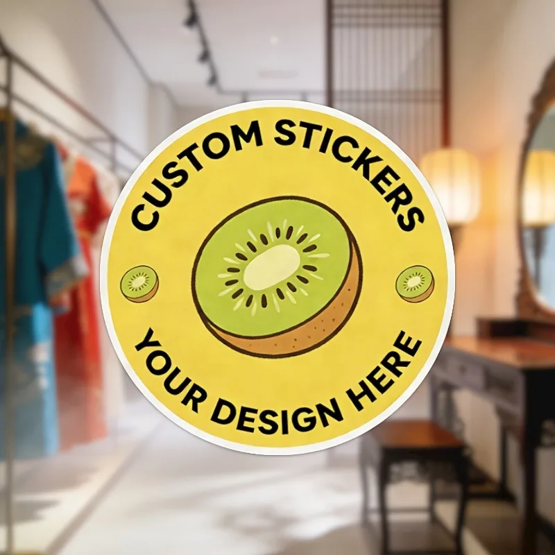 4cm Round Waterproof Stickers - 100pcs Customizable Logo & Pattern for Business Promotion & Branding