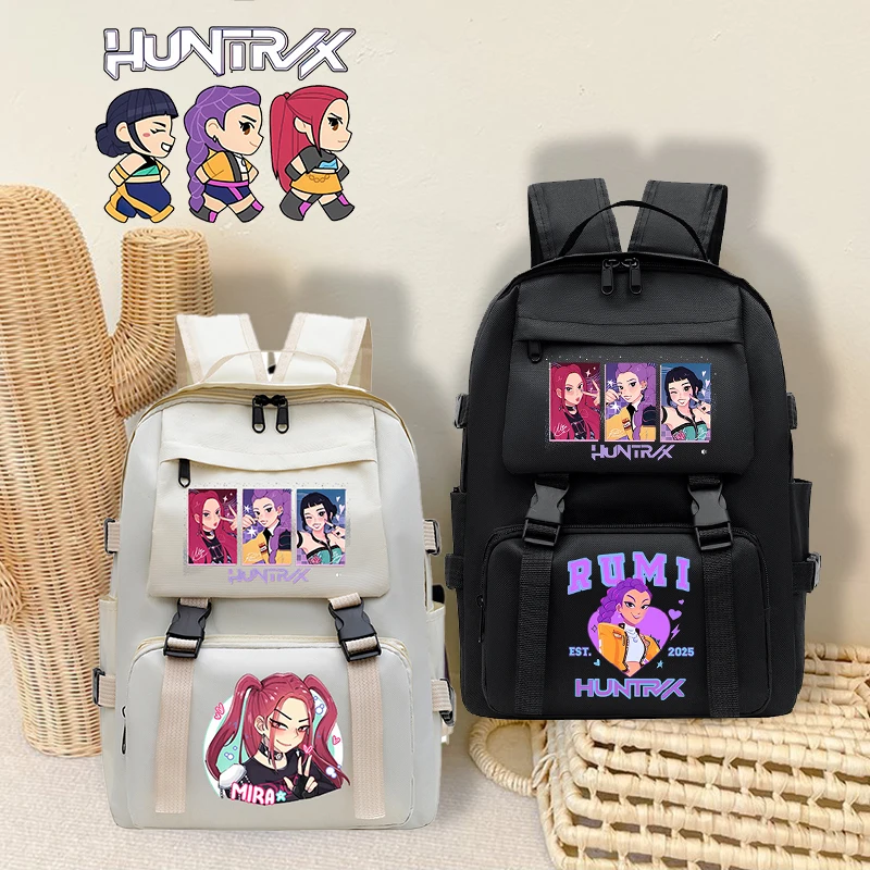 

Kpop Demon Hunter Women Backpacks Student Backpack Large Capacity Travel Bag Solid Simple Harajuku Chic Retro Unisex High Street