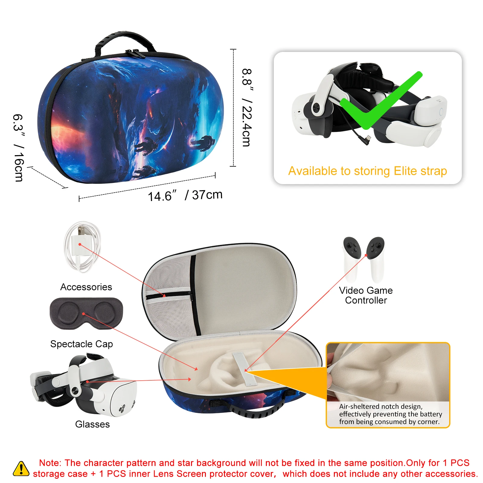 Hard EVA Storage Case Travel Carrying Box for Meta Quest 3/Quest 3S  VR Glasses Zipper Bags For Meta Quest 3S VR Accessories