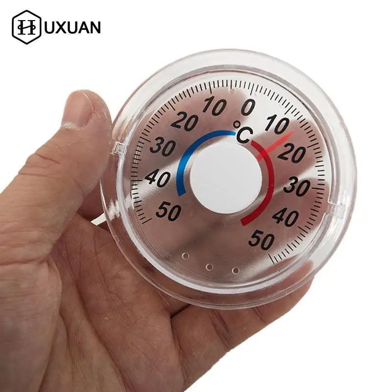 1pcs Round Plastic Door And Window Thermometer Outdoor Door Window Thermometer Pointer Type Cold And Heat Watch