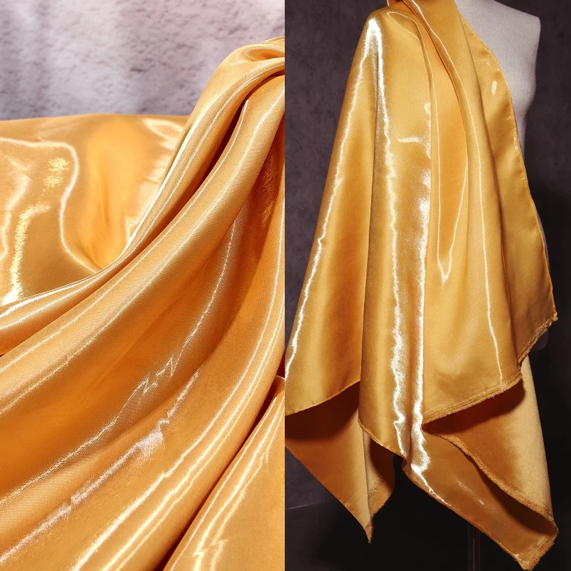 Wide 1.5M Liquid Crystal Satin Fabric-Galaxy Gloss for Haute Couture Dresses Designer Suits | Premium Fashion Textile view 3