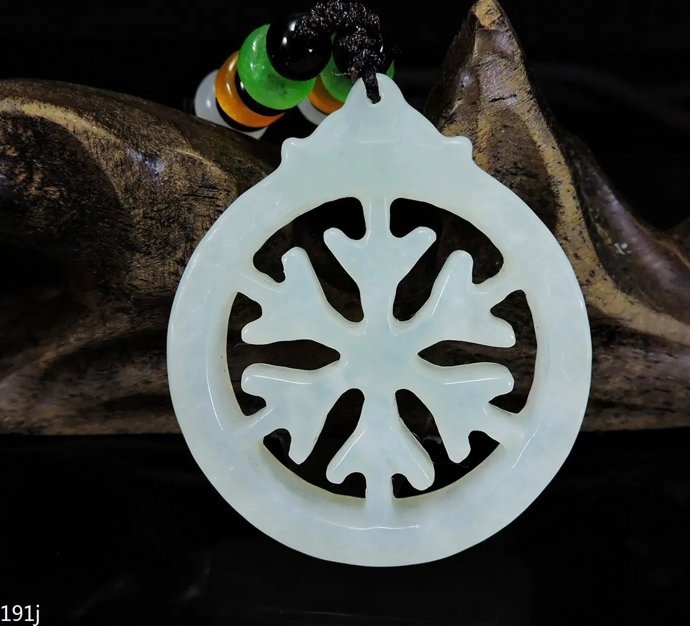 Jade Jewelry Natural Jade Pendant Necklace Hand-Carved snow coin Jadeite Necklace Pendant Gift No Treatment 191j