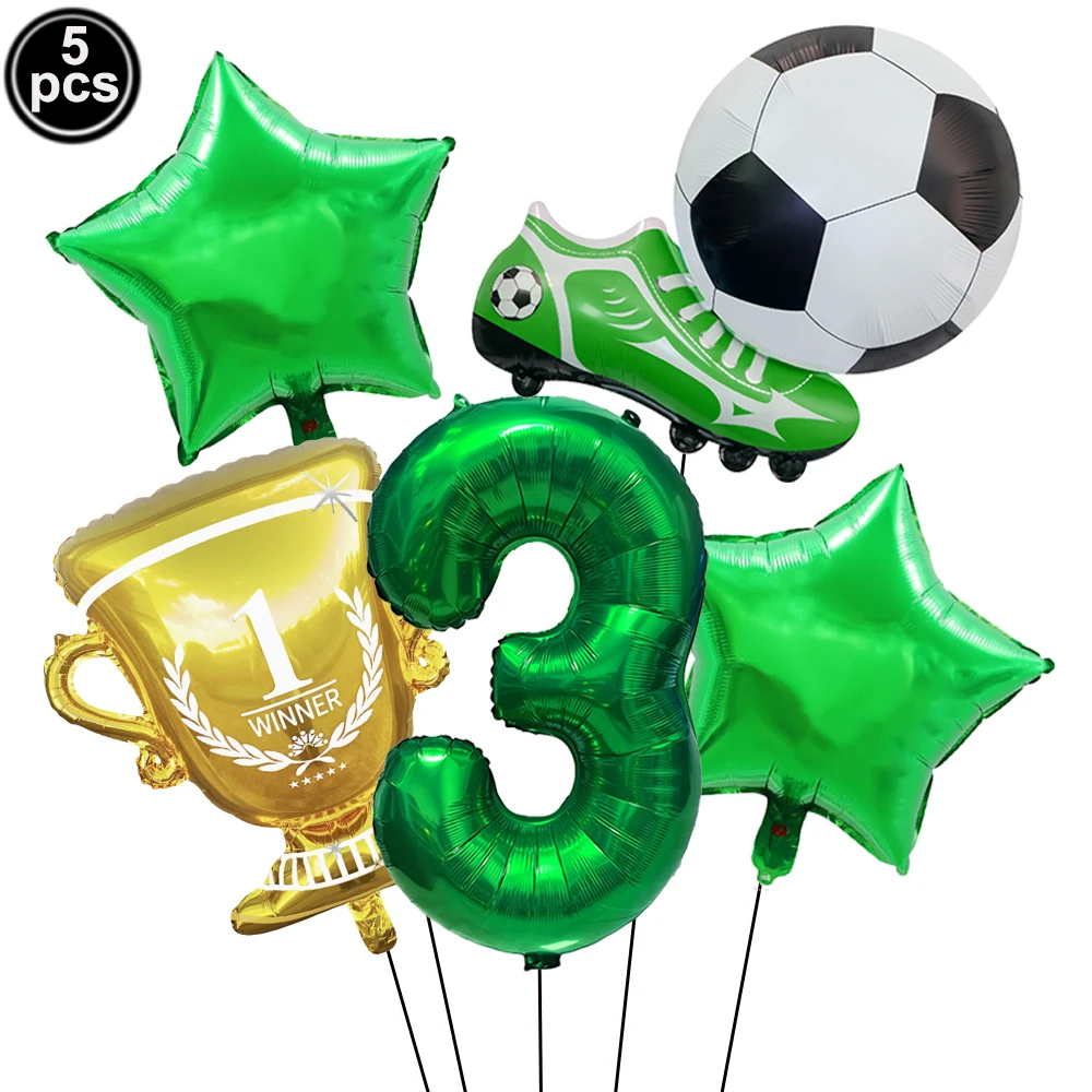 Fußball Party Dekoration Luftballons Stehende Fußball Folienballons Fußball Turnschuhe Trophäe Sterne Folienballons Sport Thema Dekore – Detail 4