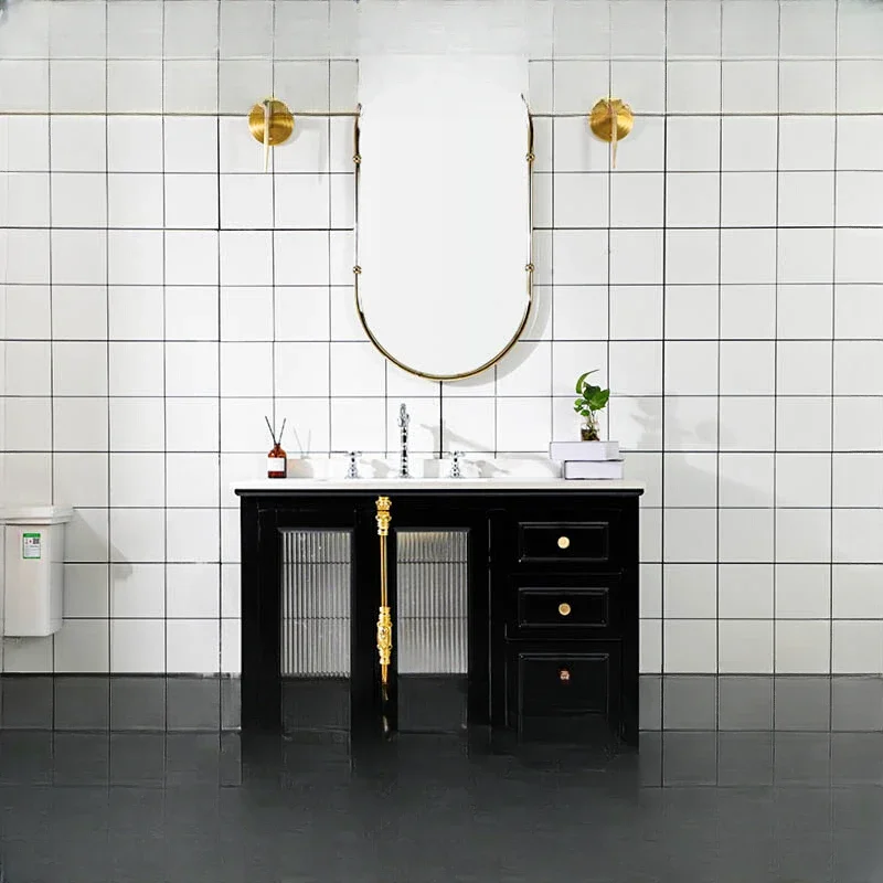 Combination of bathroom cabinets, retro bathroom, French style bathroom cabinets, floor to ceiling ceramic integrated