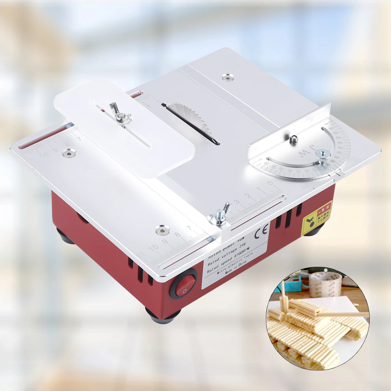 

Mini Table Saw, Multi-functional Portable Adjustable All-in-One Machine, Precision Handmade 7 Levels of Speed Adjustment