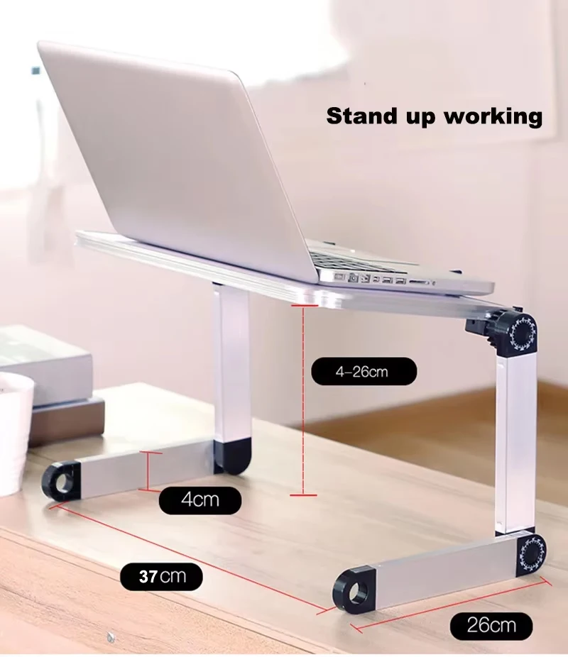 Portable Folding Holder Aluminum Alloy Laptop Stand Desk Bed Table Stand Notebook Computer Anti-Skid Bracket for 11-17 Inch