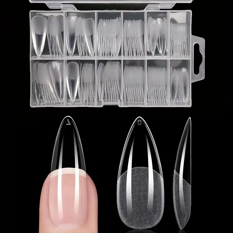 Soft Gel Nail Tips False Nails Acrylic Artificial Capsule Set_voghion.com