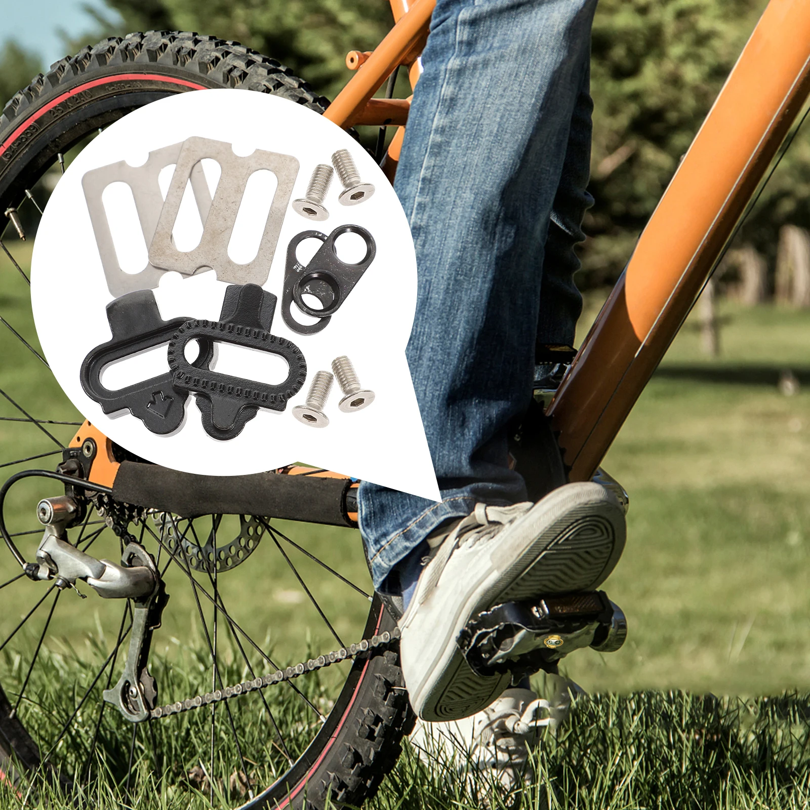 1Set Mountain Bike Pedal Cleat Professional Self- Clip-in Clips Kit Long-Lasting Cycling Accessories