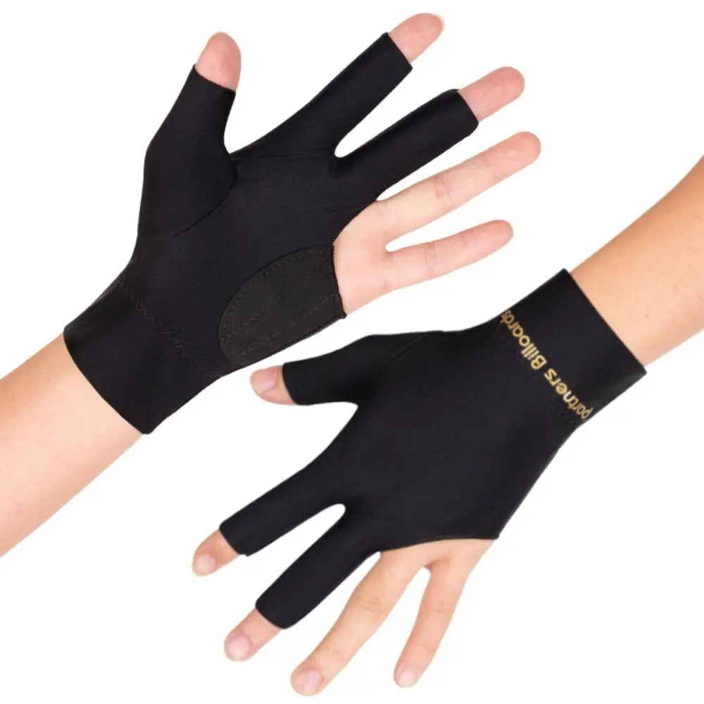 Durable Three Fingers Billiard Glove Breathable Anti-slip Snooker Glove Fitness Accessories Elastic Billiard Training Glove