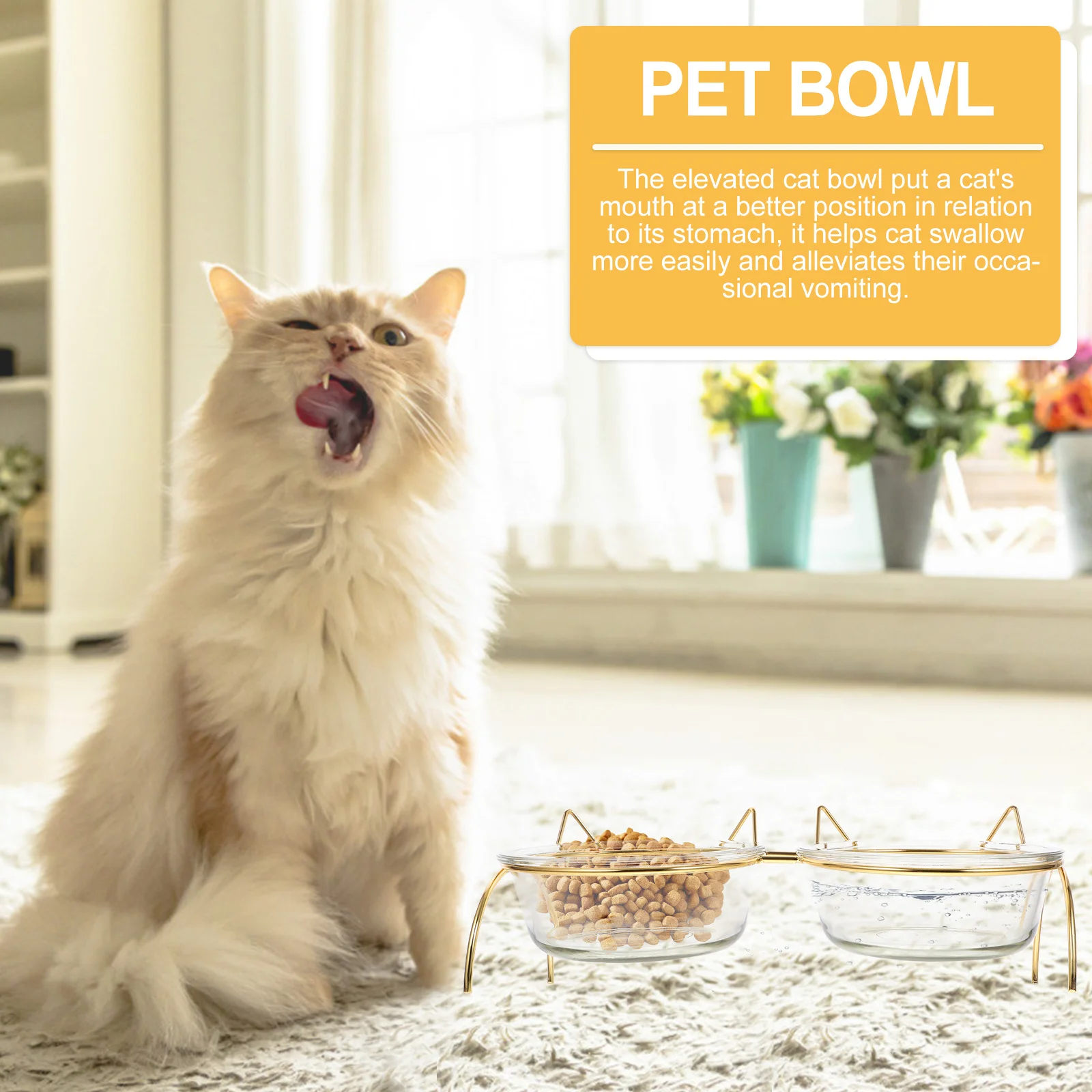 

Elevated Cat Bowl Set Tilt Angle Design Prevents Food Stuck Comfortable Pet Food Feeder Drinking Bowl Pet Feeder