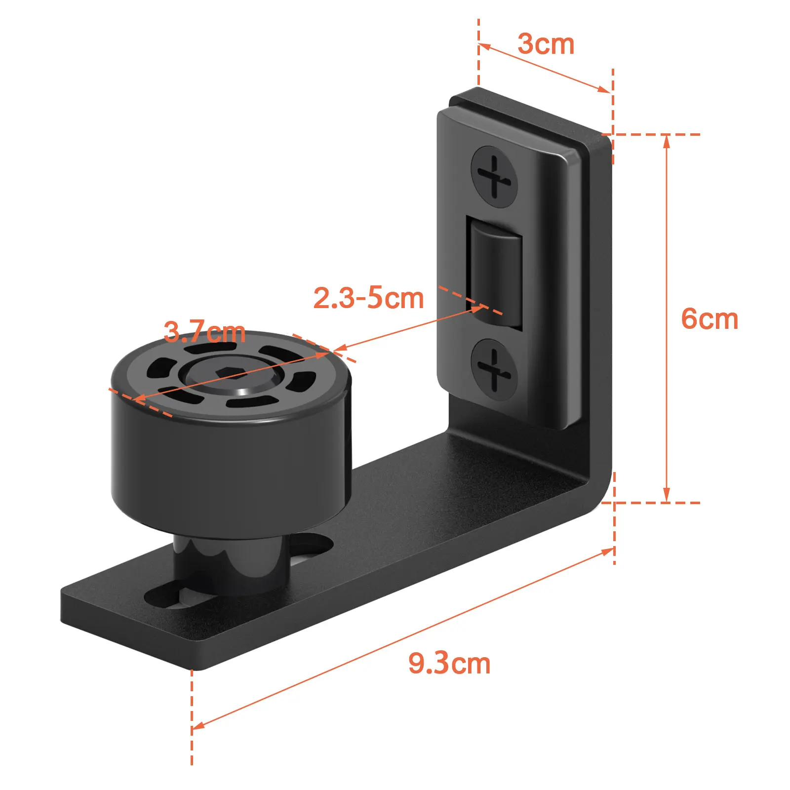 Imagem -06 - Barn Door Slide Rail Hardware Kit Preto Sistema de Porta Cabide Aço Carbono Roller Track Fácil de Instalar Guia Piso