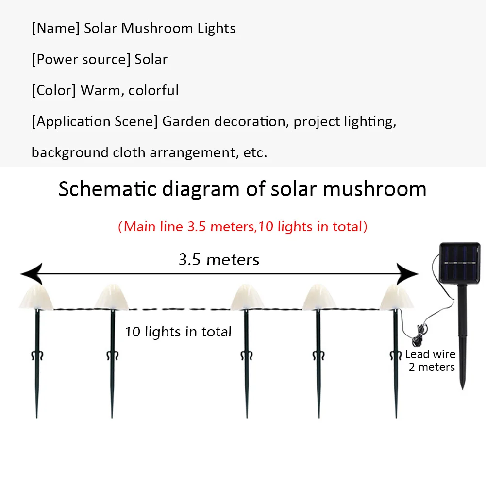 Nieuwe Led Champignons Verlichting Op Zonne-Energie Verlichting Met 8-Mode Verlichting 10 Paddestoelvormige Led-Verlichting Bodemschakelaar Paddenstoel Zonne-Energie Verlichting