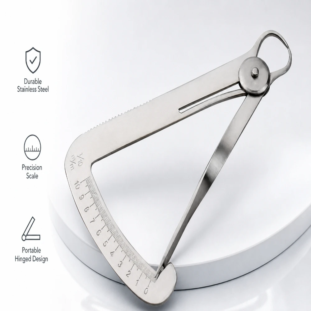 0-10mm Dental Crown Caliper Gauge Single Piece Wax Metal Measuring Ruler Dental Lab Surgical Measuring Instrument