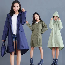 Polyester Raincoat Women Waterproof Long Light Women Rain Coat Ponchos Jacket with Hood Impermeable Simple Rainwear