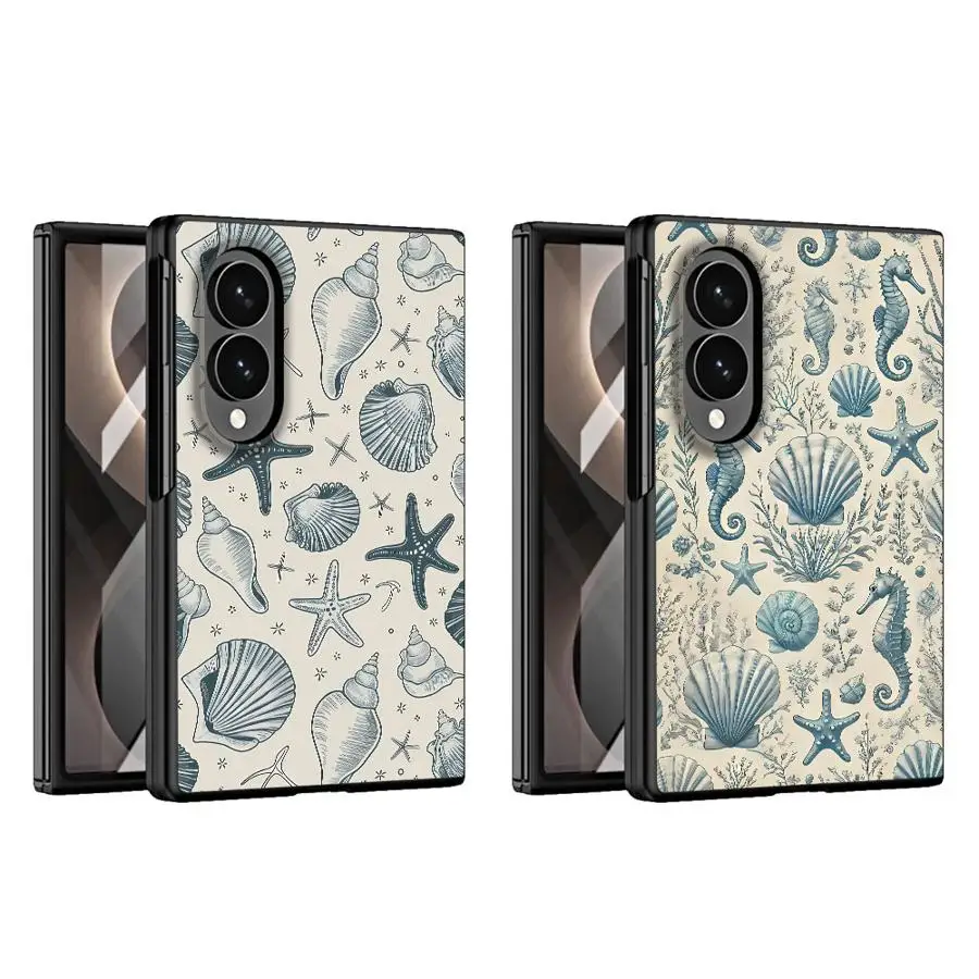 Marine Organism Shell Phone Cover Case for Samsung Galaxy Z Fold 8 Z Fold8 Wide ZFold Wide ZFold8