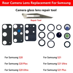 Rear Back Camera Glass Lens For Samsung S23 S22 S20 Plus Ultra Camera Glass With Glue Adhesive