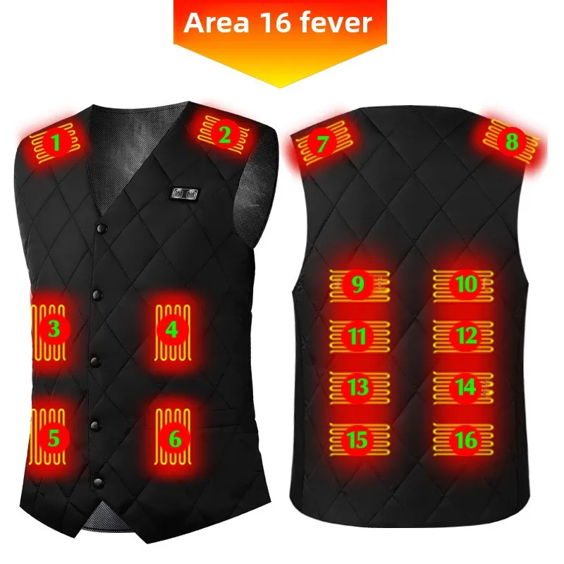 

District 16 Smart Self-Heating Vest Winter WarmUSBElectric Heating Vest Constant Temperature Men's and Women's Vest