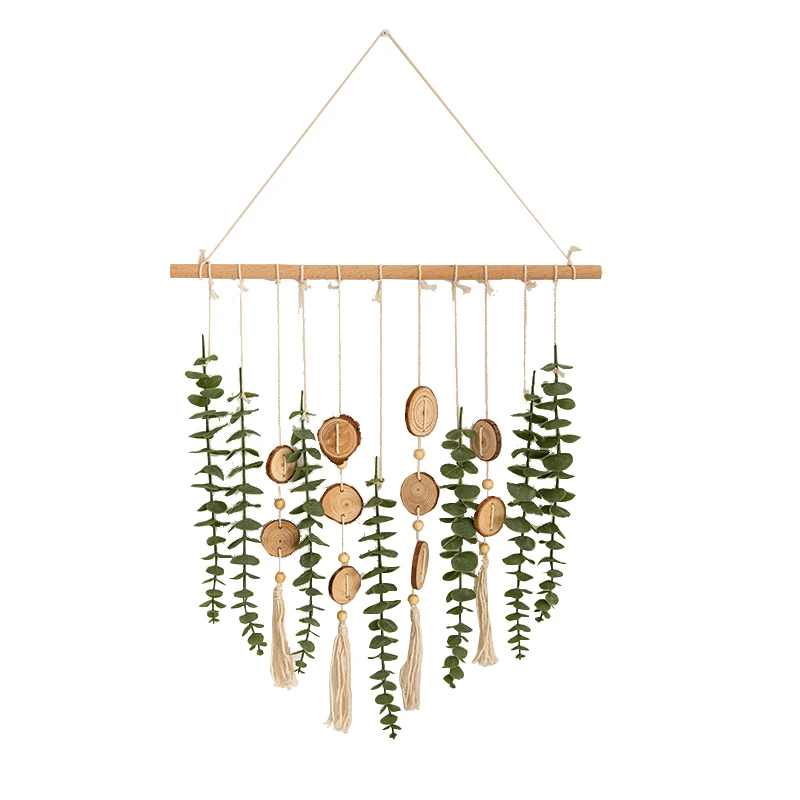 Simulation eucalyptus leaf pendant room decoration hand-woven wall hanging homestay entrance