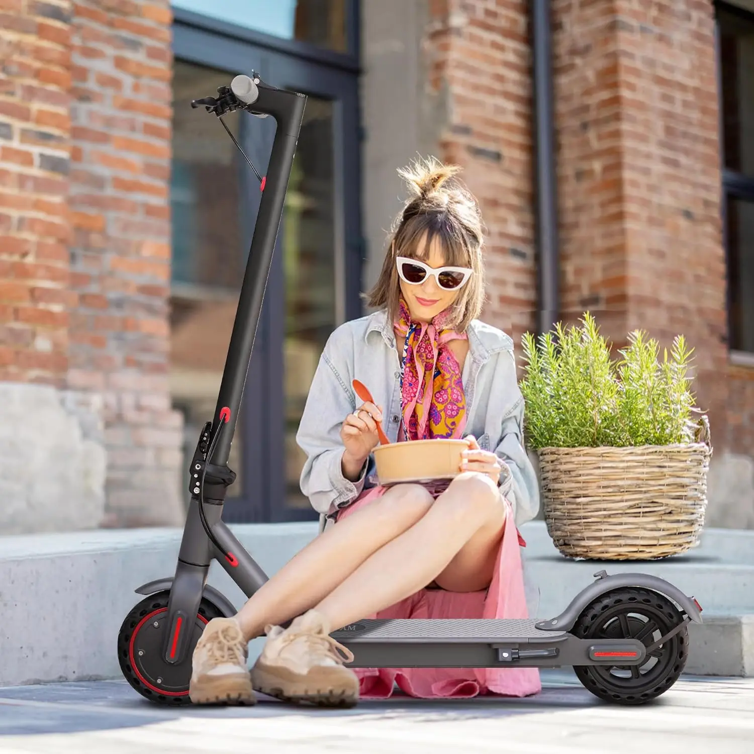 Electric Scooter for Adults, 18/12 Miles Long Range Commuting Electric Scooter with Cruise Control, Double Braking Systems