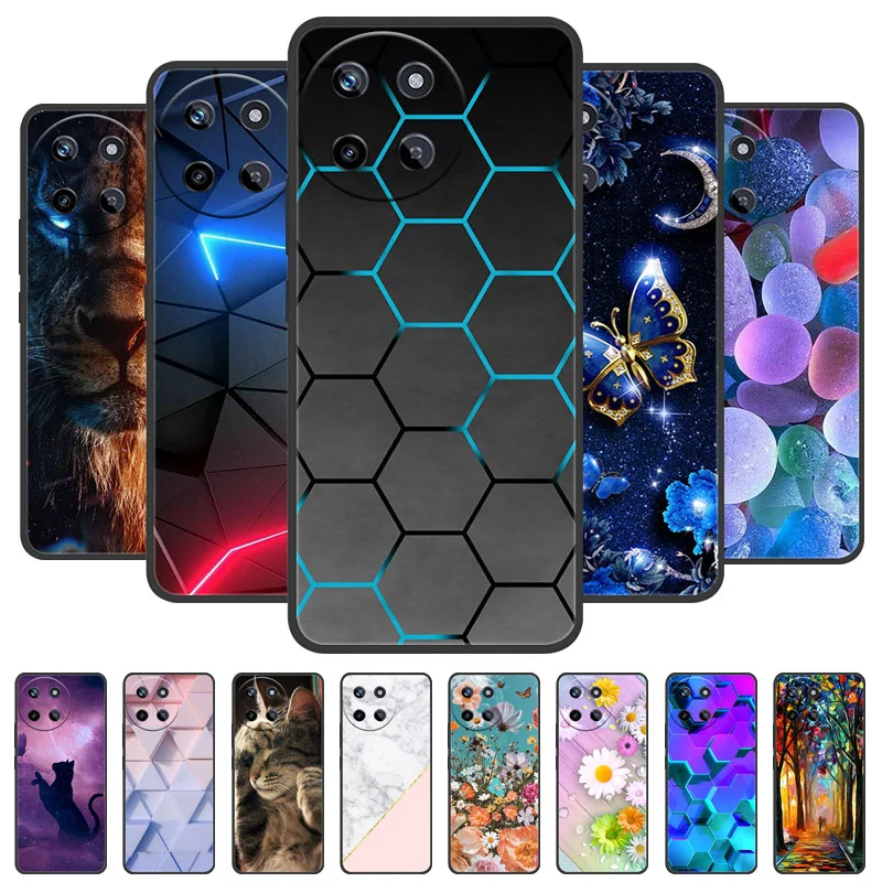 

For Realme 11 4G Case Realme11 Shockproof Flower Back Cover For Realme 11 4G Global Soft Silicone Phone Fundas 6.43" 2023 Bumper
