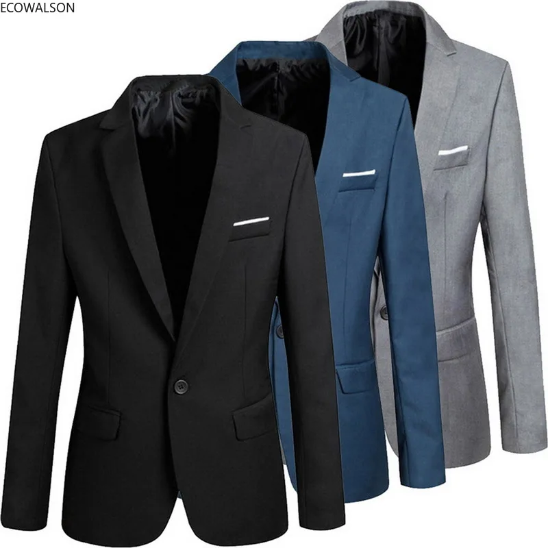 

Men Slim Fit Office Blazer Jacket Fashion Solid Mens Suit Jacket Wedding Dress Coat Casual Business Male Casual Formal Suit Coat