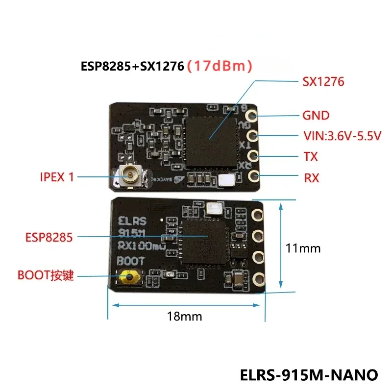 5PCS ELRS 915MHz / 2.4GHz NANO ExpressLRS Receiver With T type Antenna Support Wifi Upgrade for RC FPV Traversing Drones Parts