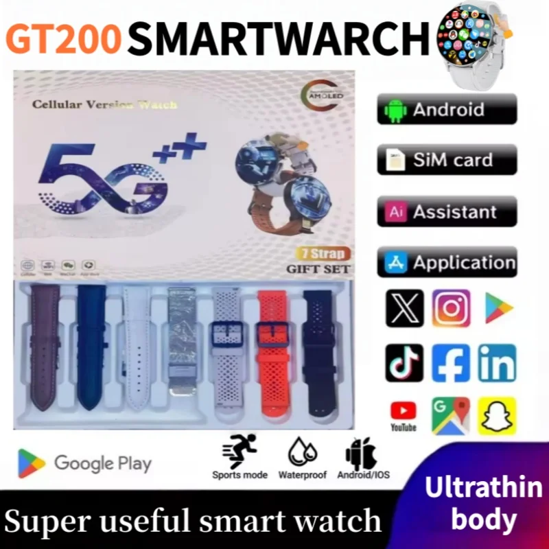 

GT200 NEW Bluetooth Call Smart Watch Custom Dial Sport Fitness Health Tracker Smartwatch for Android