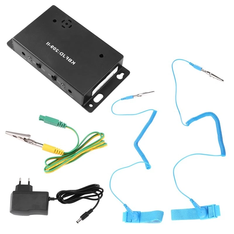 A48P-ESD Wrist Strap Tester Anti-Static Wristband Alarm Online Monitor EU Plug Grounding Work