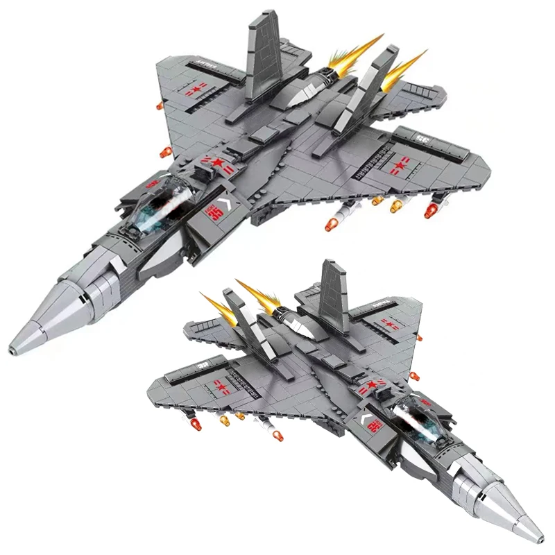 

Military J-35 Fighter Building Block Airplane Warplane Sets Aircraft Models Bricks WW2 soldiers Weapon Toys For Kid Gift MOC