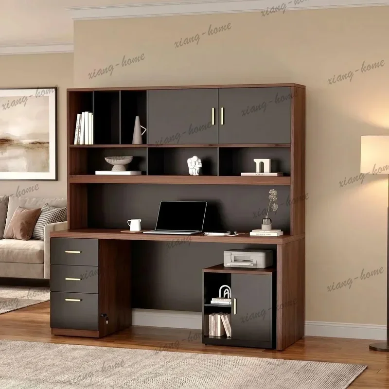LD High Quality 72.8‑Inch Computer Desk Set, Home Office Desk with Hutch, File Cabinet & Under‑Desk Printer Stand
