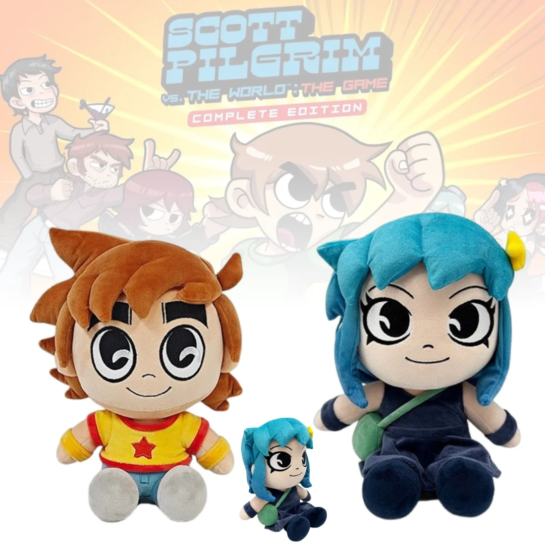 

20CM Two Character Plush Toys Set Scott Pilgrim Ramona Flowers Stuffed Animals Soft Cuddly Dolls For Kids Birthday Gift Home Roo