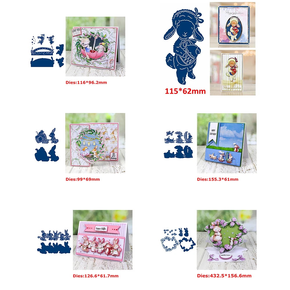 Osterhase Mäuse Metall Stanzformen Ei Kranz Grenze Form Messer für Papier Karten Herstellung Vorlage DIY Scrapbooking 2025