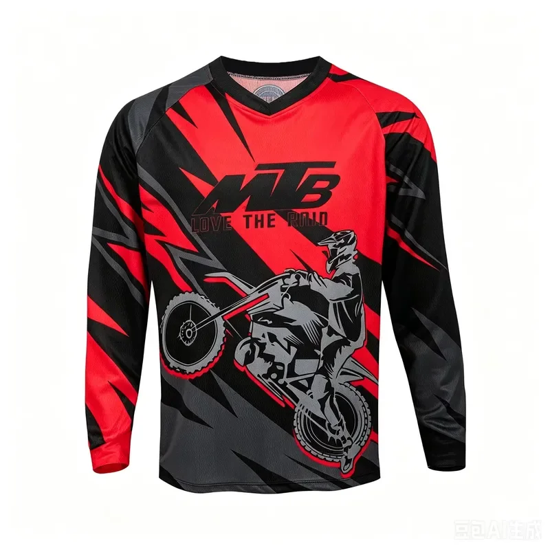 3D Printed Casual Long Sleeve Men Motocross Dirt Bike Racing Graphic Jersey Family Matching Offroad Sports Rider Stylish Top