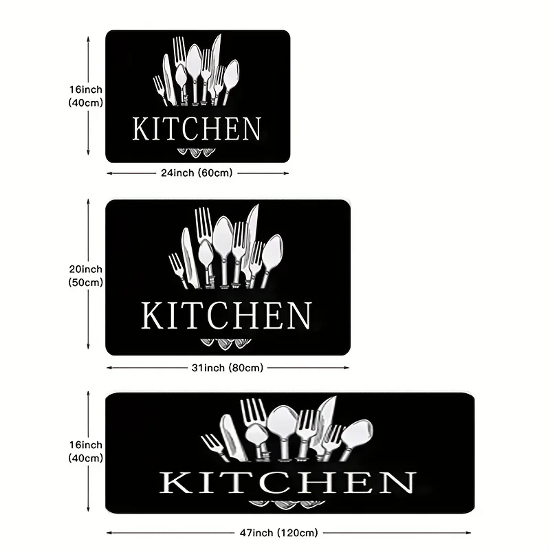 1 piece/black tableware, kitchen floor mat, bathroom carpet, living room, bedroom, and entrance common