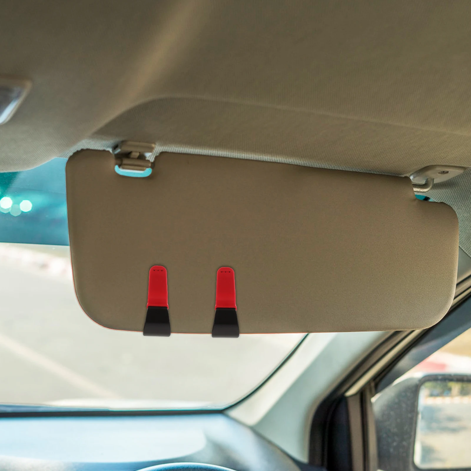 

2pcs Car Sunglasses Holder Plastic Visor Clip Multifunctional Eyeglass Hanger Ticket Card Organizer Auto Interior Accessories
