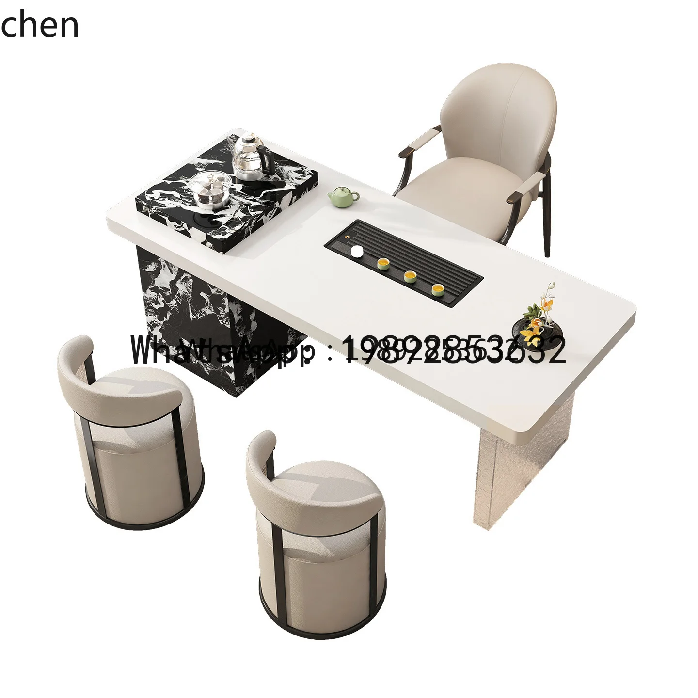 minimalist balcony tea table chair small apartment office small tea table light luxury rock board tea table