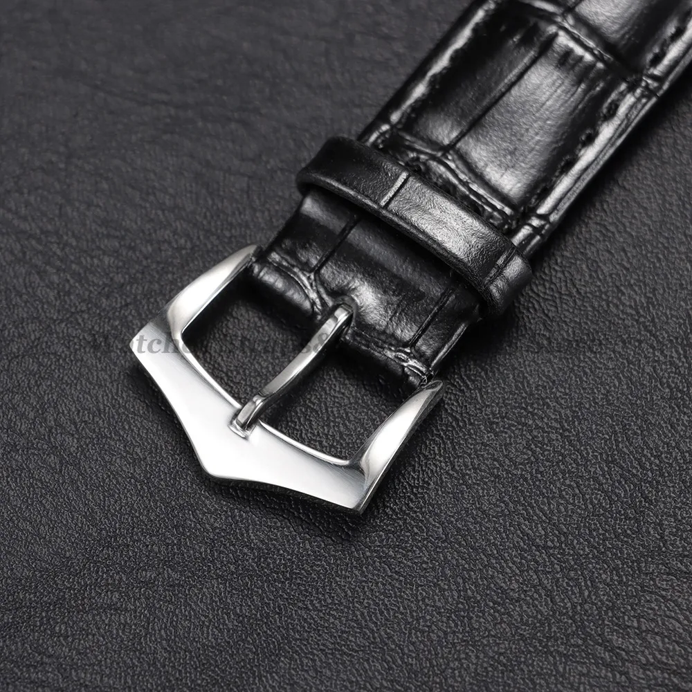 Calfskin Crocodile Pattern Leather Watchband 14mm 16mm 18mm 20mm 22mm for Huawei for Samsung Watch for Men Women Universal Strap view 4