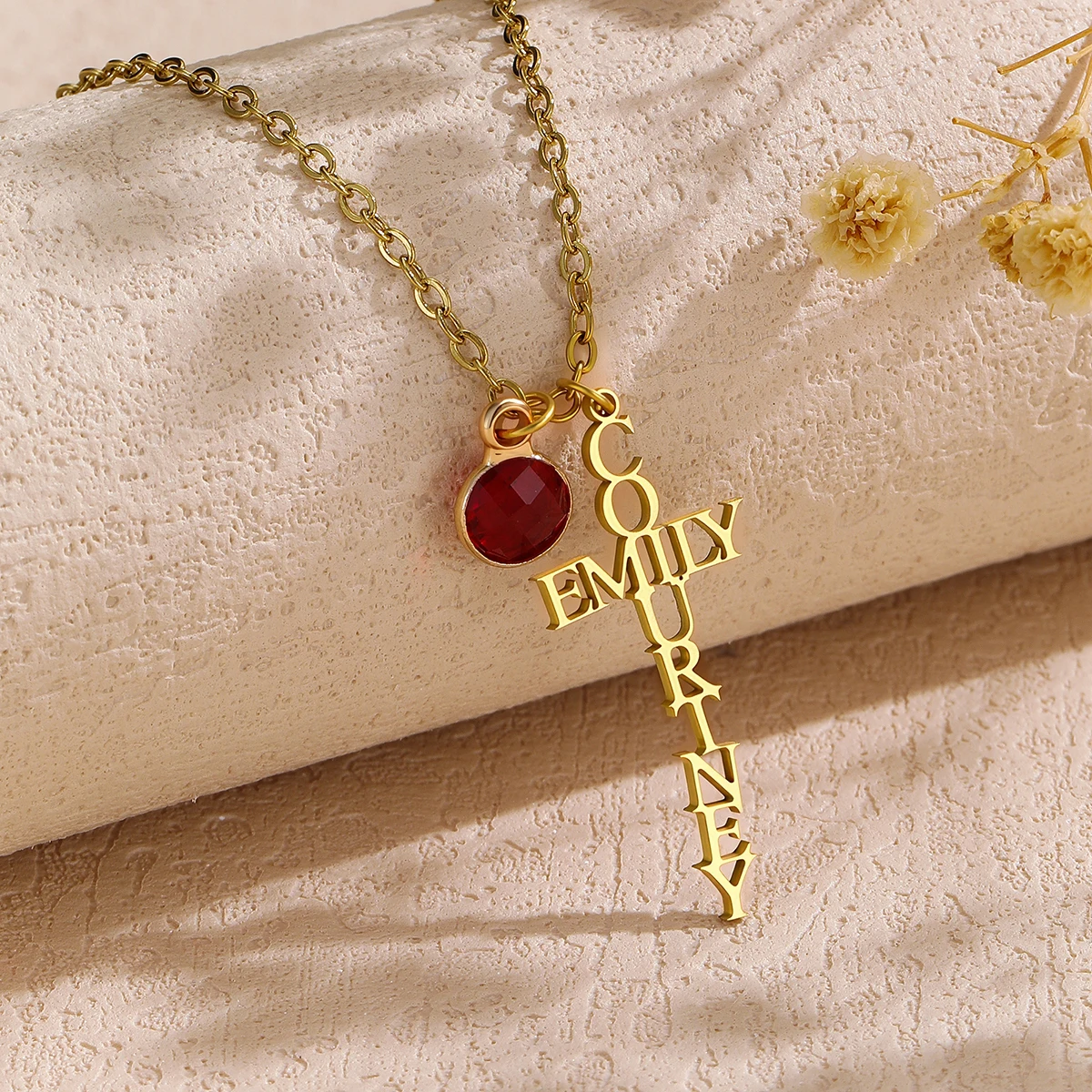 

Stainless Steel Custom Name Necklace Creative Cross with Name Pendant Personalized Jewelry for Women Gift