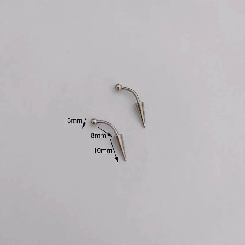 2PCS 316L Stainless Steel Eyebrow Piercing Spike Ring Curved Eyebrow Jewelry Punk Piercing Hypoallergenic Earring