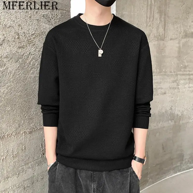 

Casual Autumn and Winter New Men's Sweater Trendy Fat Plus Size O Neck Solid Long Sleeve Pullover Top Men's 7XL 8XL 140kg