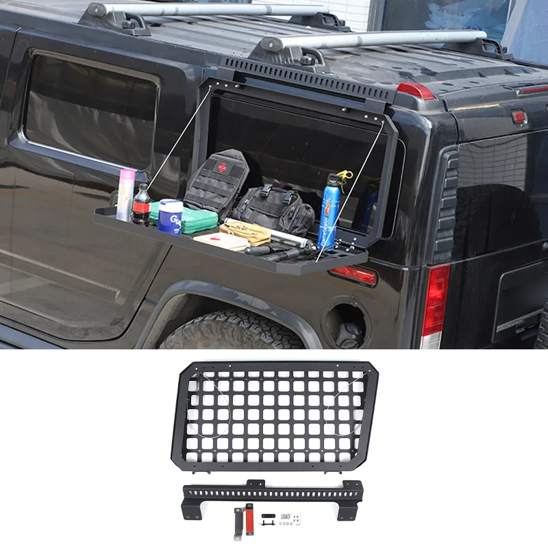 

Foldable Frame For Hummer H2 2003-2009 Car Rear Window Glass Armor Shelf Storage Racks Car Exterior Accessories