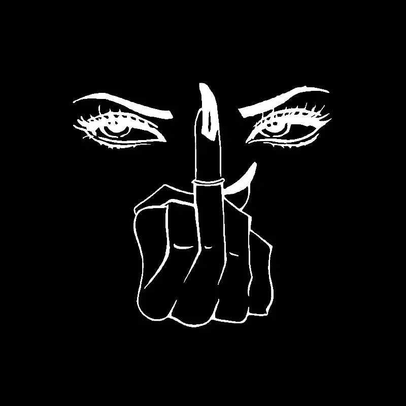 Car Sticker PVC Eyes Girl Vinyl Decor Woman Middle Finger Stickers Decoration Cute, Custom Sunscreen and Waterproof Products Car