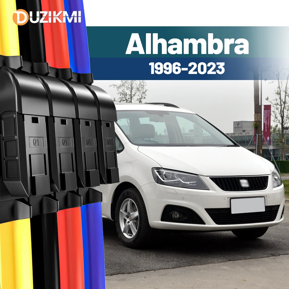 Für Seat Alhambra 7M 7N 1996-2023 2015 2016 2017 2018 2019 2020 2021 2022 2 Stück Frontscheibe Scheibenwischerblätter Rot Blau